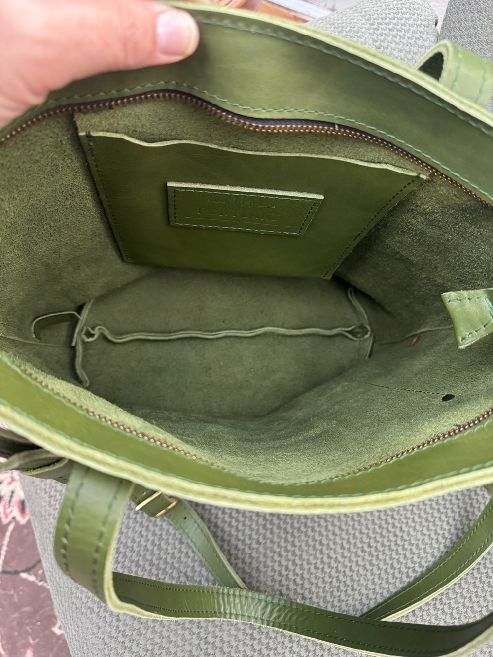 Portland Leather Full Size Crossbody Tote (FSCB) - Pine? - Picture 6 of 6